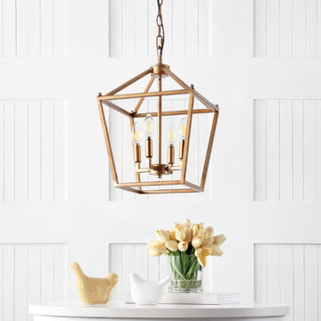 Pagoda Lantern Metal LED Pendant - JONATHAN Y